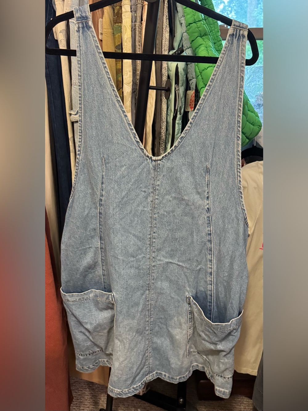 NWOT Free People We The Free High Roller Skirtall - light blue - XL - Picture 7 of 9
